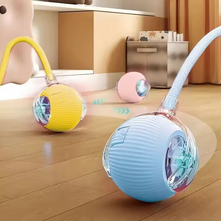 Interactive Cat Ball Toy Automatic Rolling Ball with Tail Rechargeable Smart Pet Interactive & Movement Toys